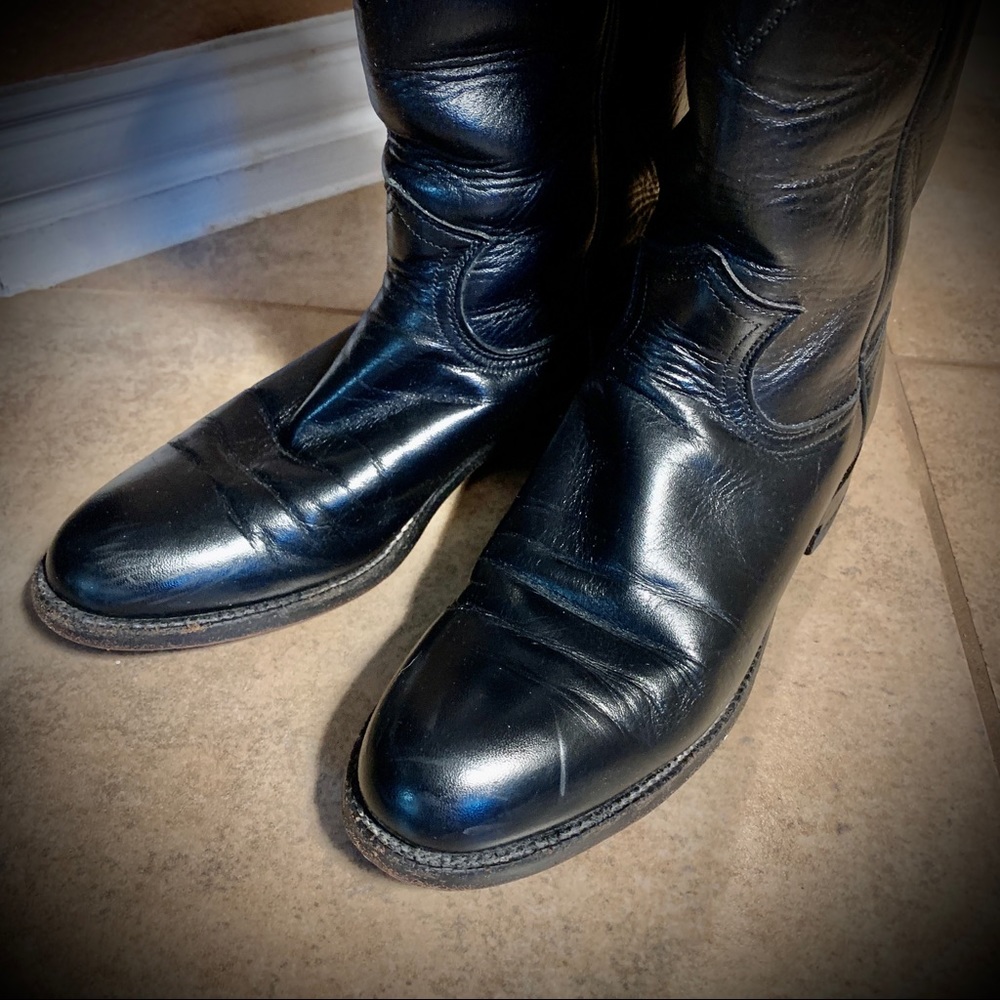Black Boots Women Size 5.5 Justin Ropers Western Cowgirl Boots